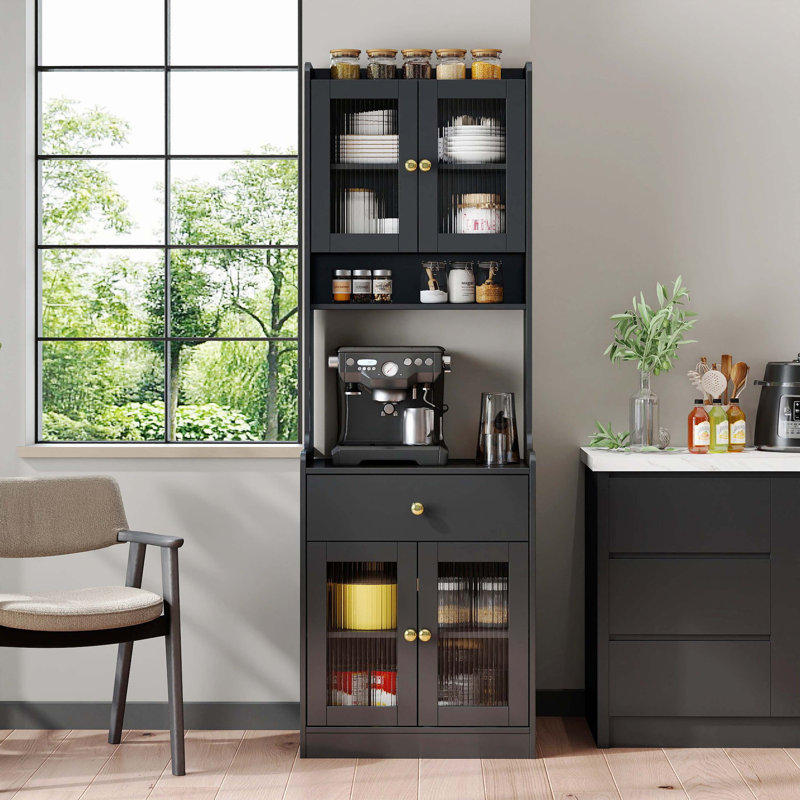 Armoire de rangement avec garde-manger Black Farmhouse