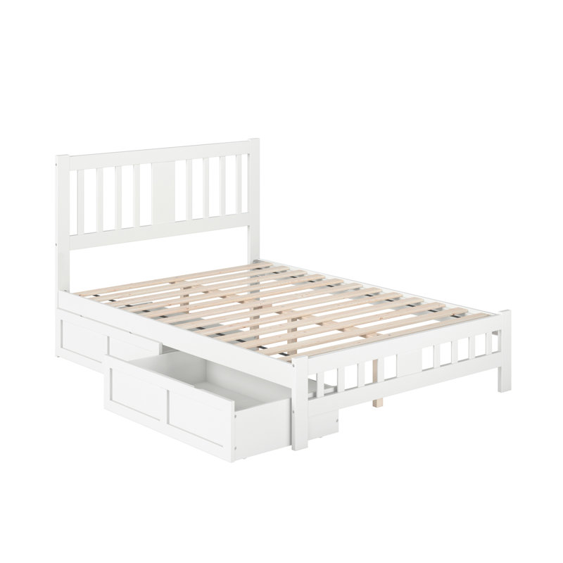 Yarelie Slat Storage Bed, White, Full