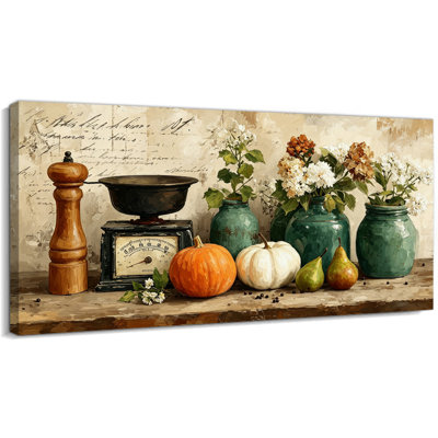 Art mural d'automne, art mural sur toile citrouille, art mural d'automne, décoration murale photos d'automne, impression sur toile de cuisine de ferme rustique pour salle à manger ou entrée, 12 po x 24 po