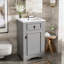 Meuble-lavabo de 20 pouces avec lavabo en céramique - idéal pour les petites salles de bain-1144172363