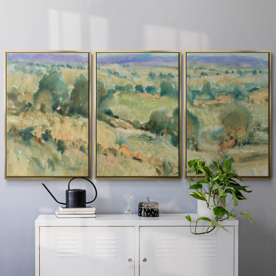 «Soft Lavender Sky I», reproduction sur toile flottante 3 pièces