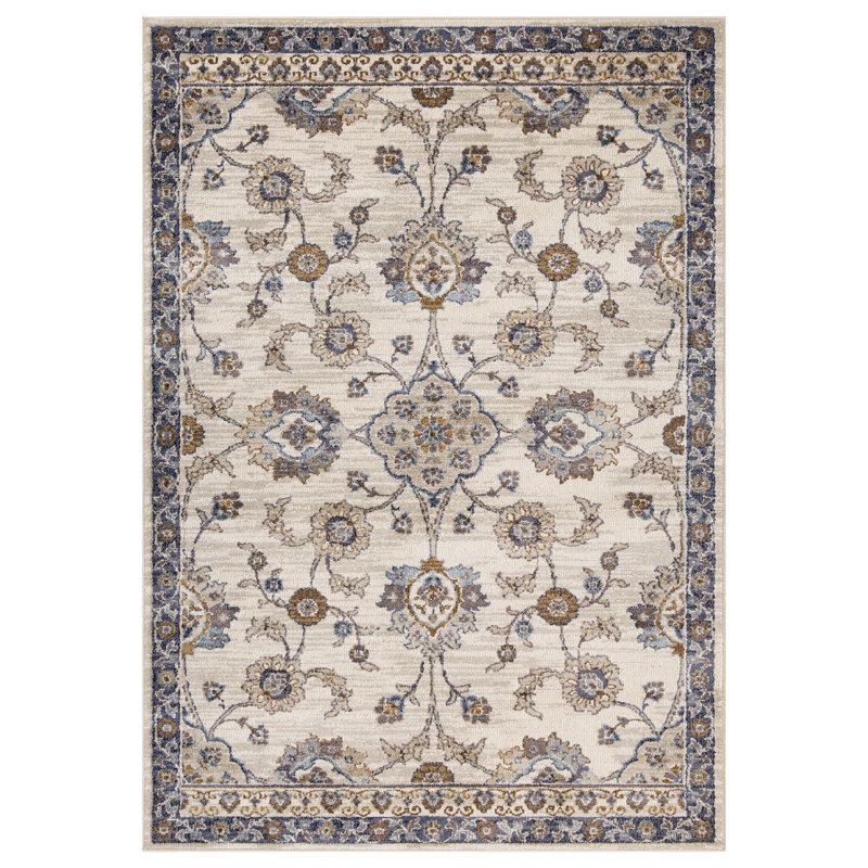 Tapis oriental brun / gris Cadwaller, Rectangle 1 pi 10 po x 2 pi 11 po