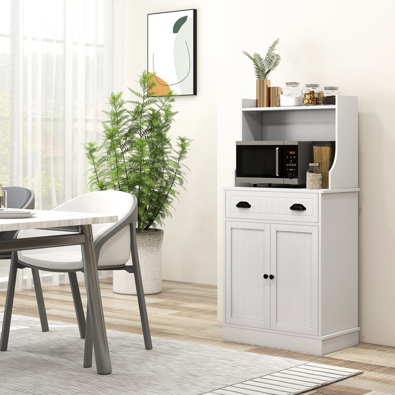 Buffet en blanc - pour un espace de rangement élégant pour la maison avec trou de câble et espace