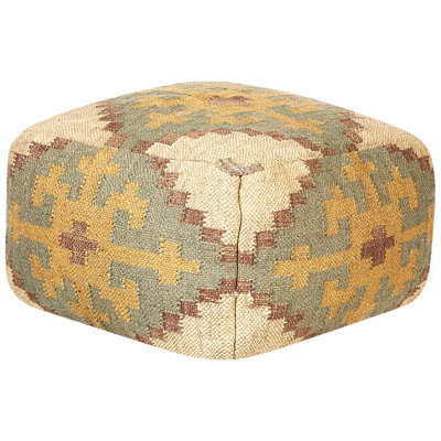 Arvell 50cm Wide Tufted Square Geometric Pouf Ottoman