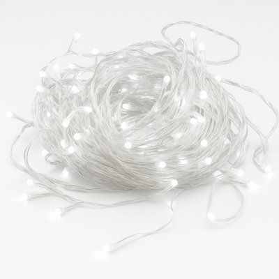 Guirlande de 200 lumières DEL blanches - 8,2 x 6,6 pi avec 8 modes de fonctionnement, à brancher, éclairage de fond intérieur / extérieur pour les mariages