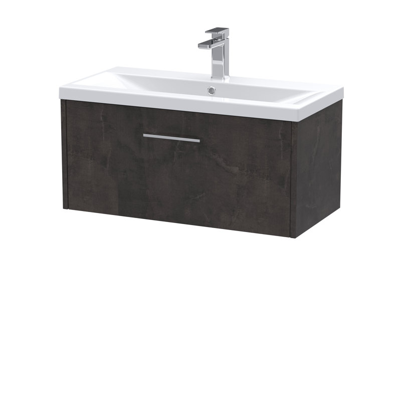 Juno 800mm Single Bathroom Vanity with Integrated Vitreous China Basin, Metallic Slate