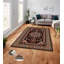 Tapis brun rectangulaire en polyester tissé à la machine à motif oriental Talmadge-1589862215