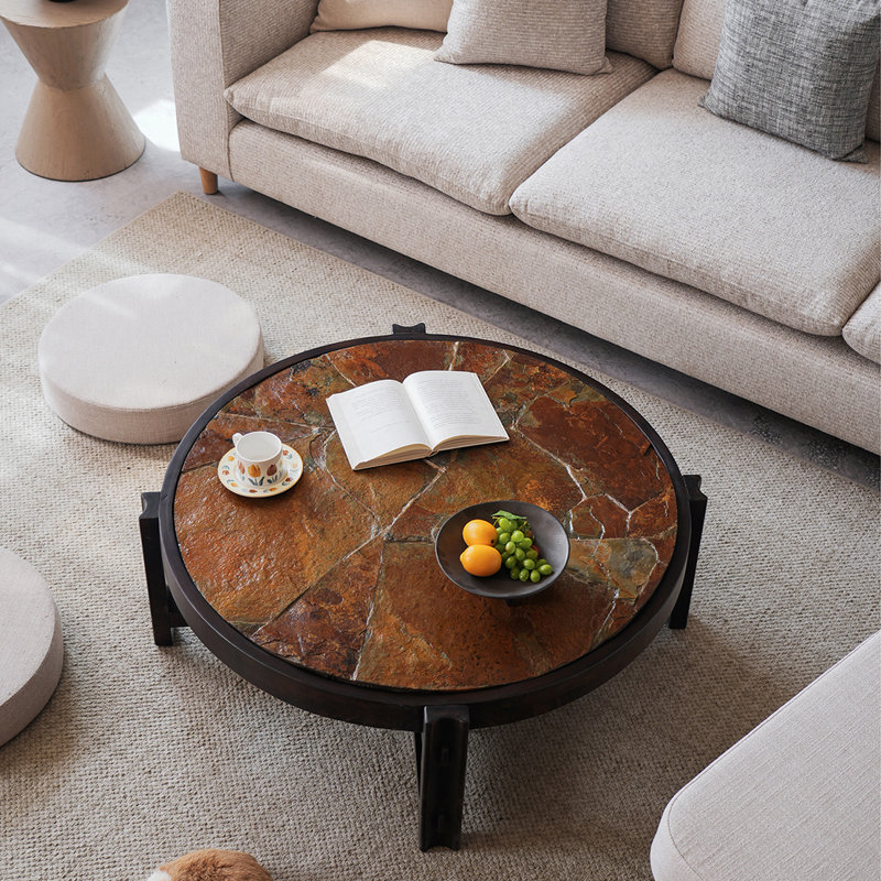 Luxe Solid Wood Round Coffee Table