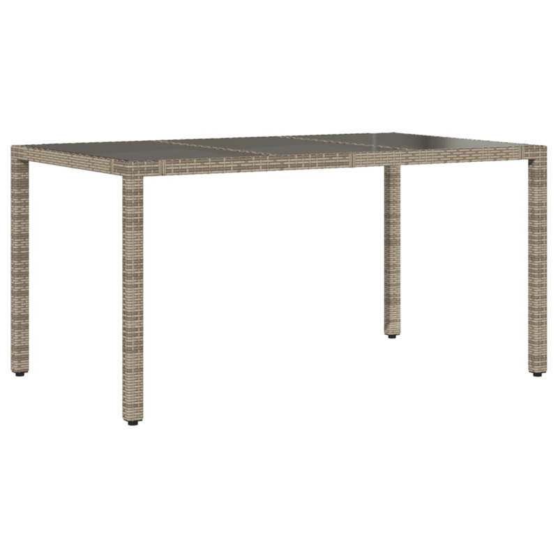  Table de patio avec plateau en verre gris 94,5 po x 35,4 po x 29,5 po