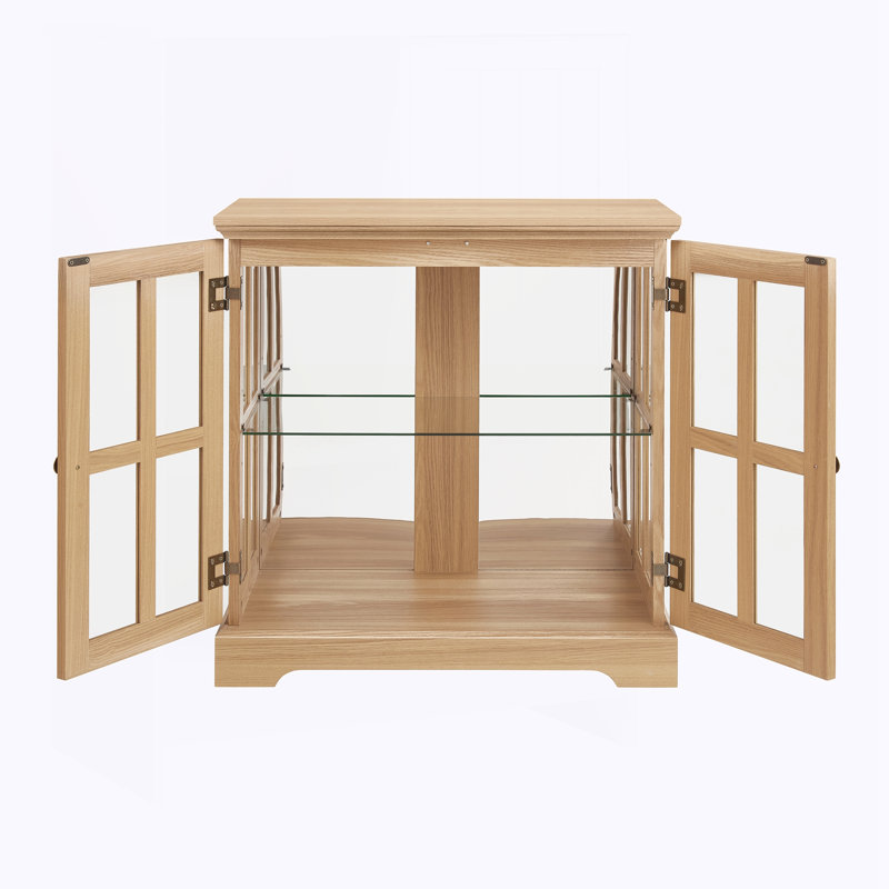 Vitrine d'exposition de qualité rétro à DEL, Chêne