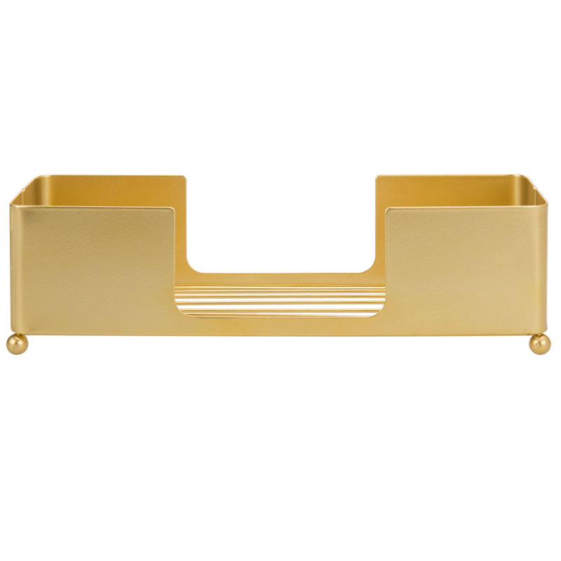 Modern Brass Metal Tabletop Paper Towel Holder with Ball Legs