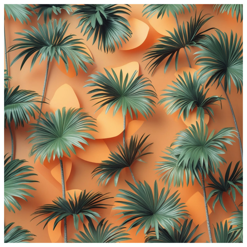 Couvre-lit tropical à motif de feuilles de palmier tropicales, Double