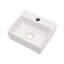 Lavabo de salle de bain mural rectangulaire en céramique blanche 13,6 x 11,6 pouces avec trou de robinet simple
