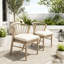 Set of 2 Outdoor Dining Chairs with Acacia Wood Frame and Cream Cushion-131165080