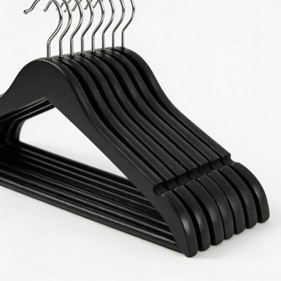 Heavy Duty Solid Wood Hangers 20 Pack, Contoured Shoulder Wooden Hangers For Coats Shirts Pants Suits With Non-Slip Design And 360-Degree Swivel Hook