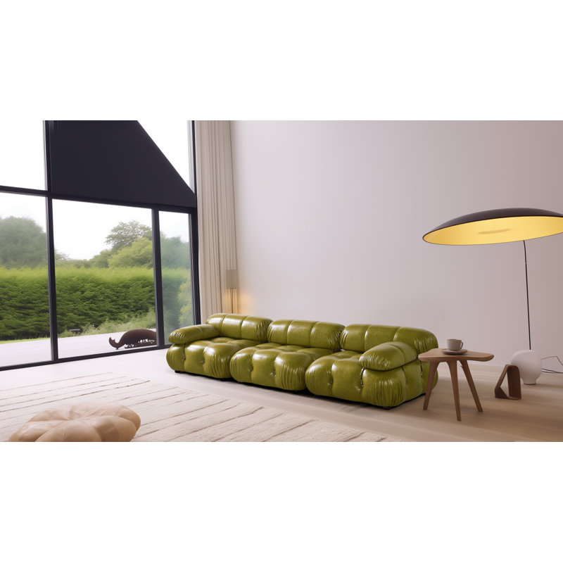 Canapé Bellini, Similicuir vert