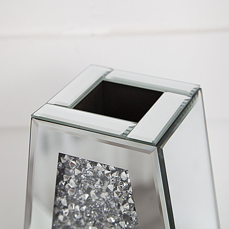 Vases de table en verre Cerrie, H 14 po x l 7,3 po x P 3,9 po, Argent argent