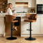 Ensemble de 4 tabourets de bar rotatifs réglables modernes avec dossier - Tabouret pivotant rembourré en suède pour la cuisine et la salle à manger, réglable en hauteur, base robuste en chrome, supporte 300 lb - résistant aux taches et durable-130059021