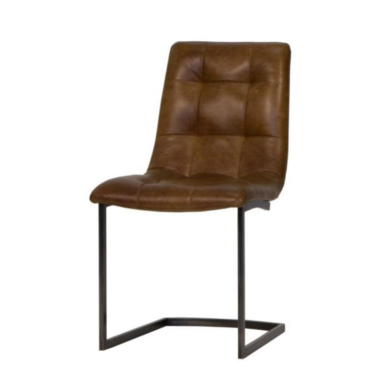 Chaise en porte-à-faux moderne avec structure en métal et siège rembourré - Beige