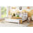 Marquece Wood Bed with Bookcase Headboard and LED Motion Sensor Light-115684238-115684237