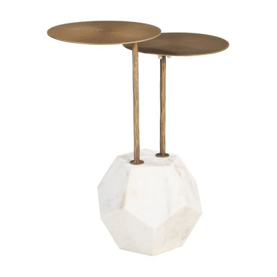 Table d'appoint moderne avec plateau en marbre et petite table de bout ronde décor contemporain
