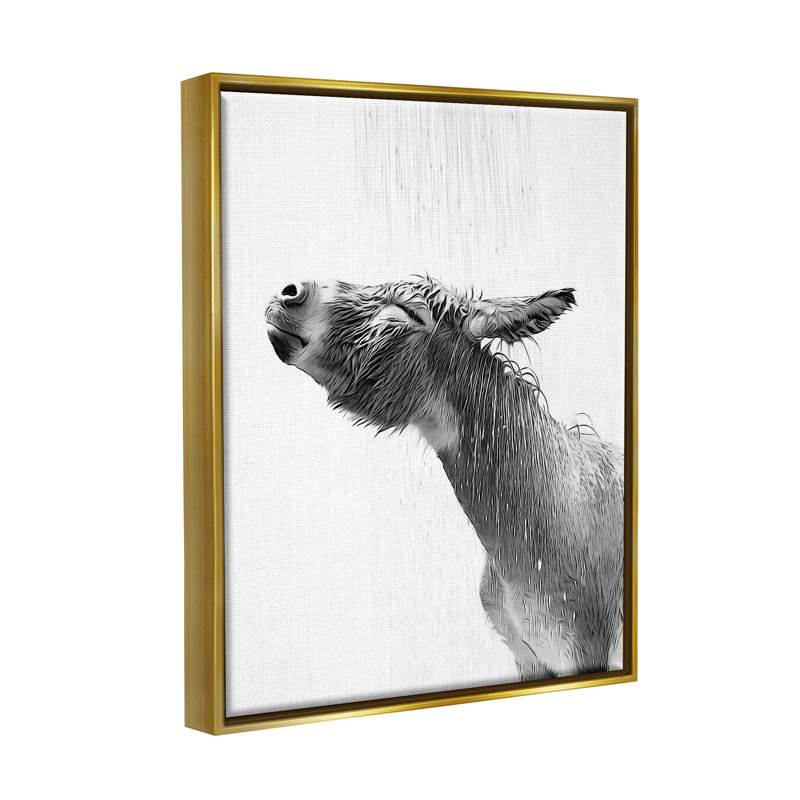 Éclaboussure de salle de bain Donkey, Cadre flottant métallique doré, H 21 po x l 17 po x P 1,7 po