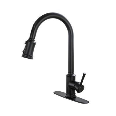 Pull Down Single Handle Kitchen Faucet with Accessories -  HHK HOME, HK9280-13MB