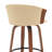 30" Swivel Walnut Wood Bar Stool In Cream Faux Leather