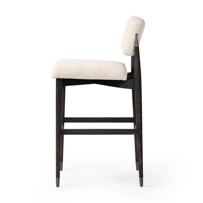 Anton Stool-Havana Brown-Bar, Beige Polyester Blend, Bar Stool (31" Seat Height)