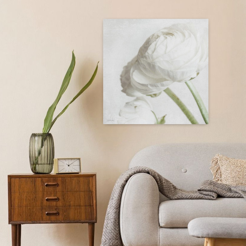 Art contemporain pur et pur pivoine, H 24 po x l 24 po