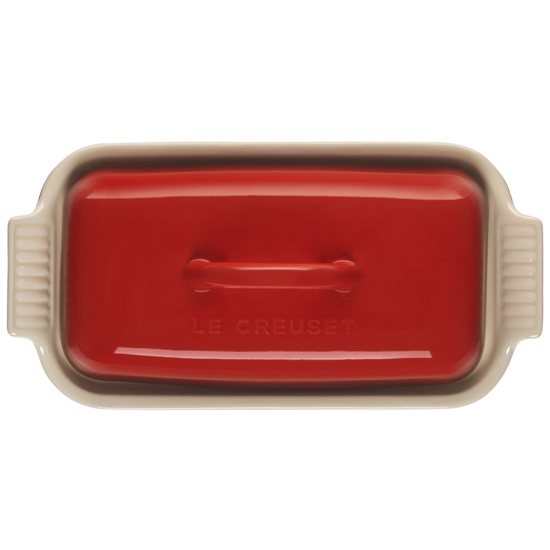 Stoneware Butter Dish, Cerise