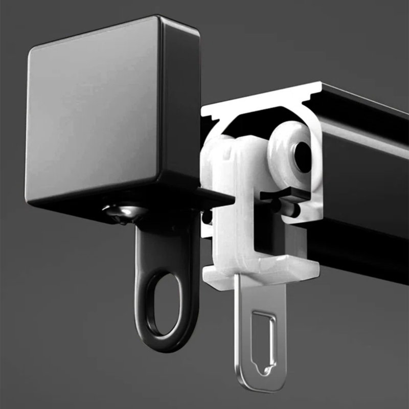 Tringle à rideaux à fixation au plafond, rail en alliage d'aluminium robuste de 39,4 po x 2 po, tringle à rideaux simple ultra silencieuse, mur ou plafond