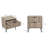 20-Inch Rustic Gray Fluted 2-Drawer Nightstand
