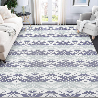 Outdoor Rug 5x8 Patio Rug Waterproof Rug Indoor Washable Rug for Living Room Foldable Rug, Outdoor Carpet, Balcony Rug Stain Resistant, Modern Geometric Rug for Backyard Bedroom, 