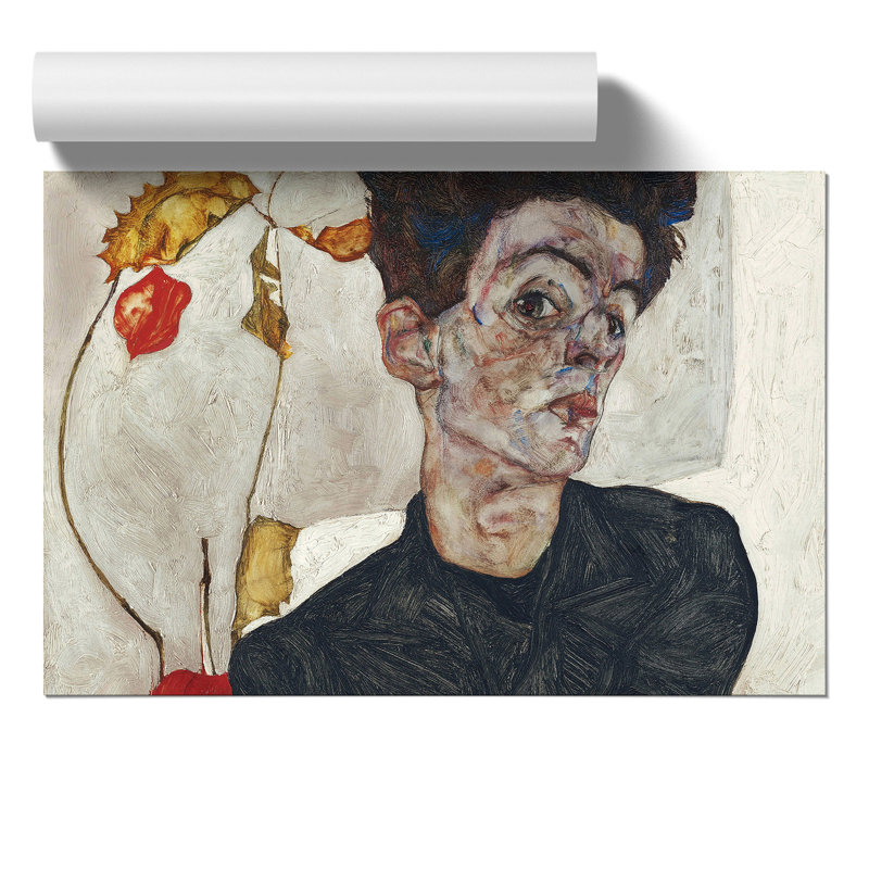 Self Portrait by Egon Schiele - Frameless Print, 42cm H x 59cm W x 0.1cm D