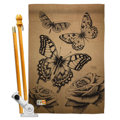 Double Sided 40'' H x 28'' W Polyester Flag Set