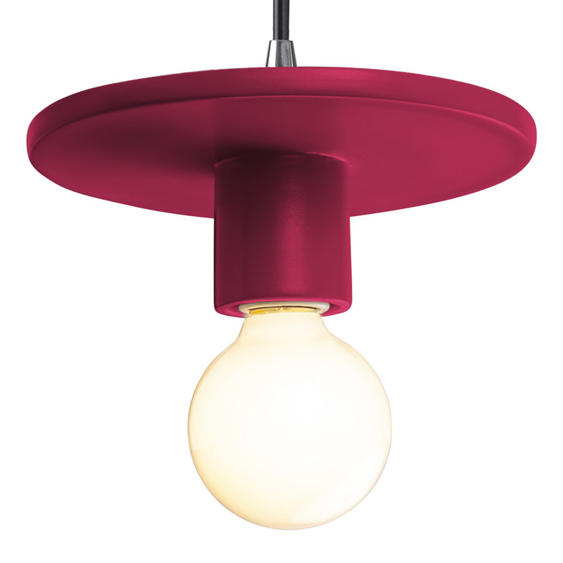 Luminaire suspendu à 1 lumière Leni, Cerise, Chrome poli