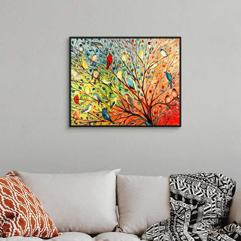 «Twenty Seven Birds», reproduction d'impression, Impression encadrée sans passe-partout, 26" H x 32" W, Noir