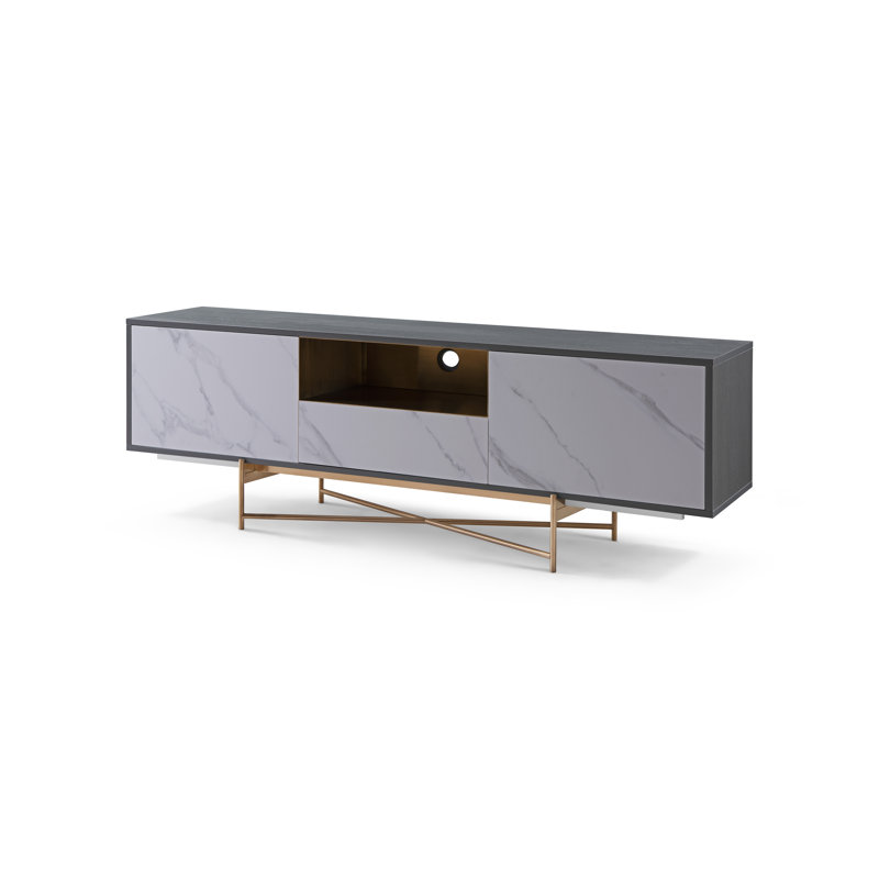 Aliyahmarie Unfinished TV Stand for TVs up to 78", Grey/Brown