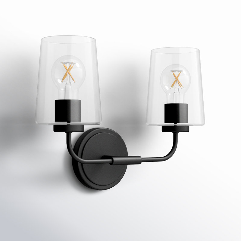 Viva 2 Light Transparent Dimmable Vanity Light, Black