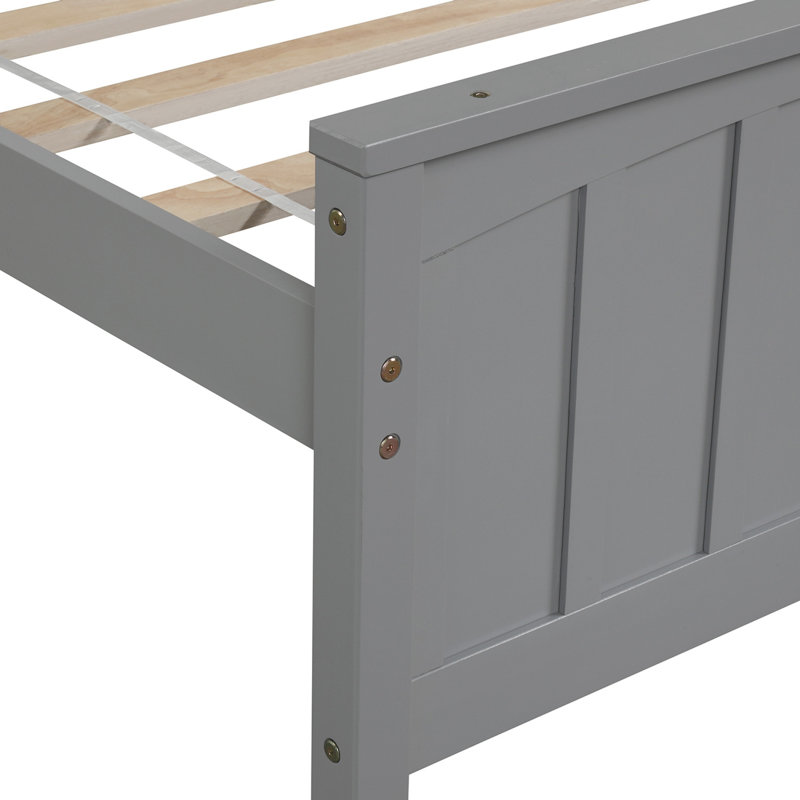 Lits simples en bois massif durable, finition grise moderne pour la maison