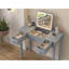 Bureau de coiffeuse multifonctionnel avec éclairage réglable à 3 niveaux avec miroir rabattable et rangement Table de maquillage profonde 15,75 po 2 tiroirs et 3 boîtes de rangement amovibles Bureau de bureau compact gris-223850275
