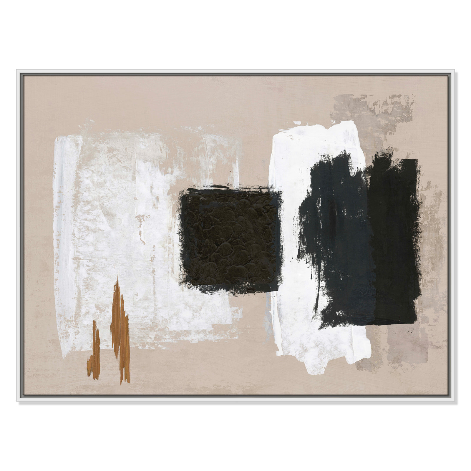 Imone "Golden Slate" Painting, 31.5" H x 41.5" W, White