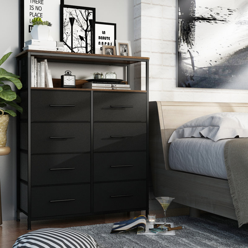 Aneisa 107cm W Chest of Drawers, Brown/Black