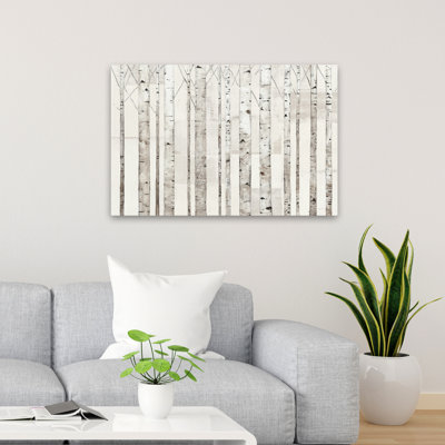 Bouleaux contemporains sur fond blanc