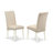 7 Piece Dining Table Set Consist of an Oval Dining Room Table with Butterfly Leaf and 6 Cream Linen Fabric Upholstered Chairs, Linen White-574578861-574578862-574578858