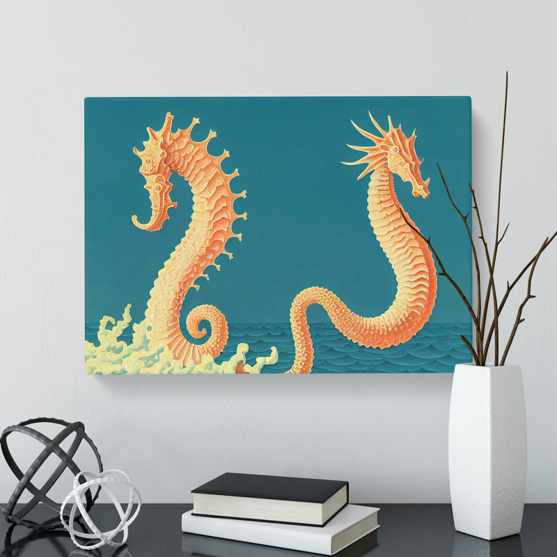 Two Seahorse - Wrapped Canvas, 35cm H x 50cm W x 3cm D