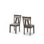 Ensemble de 2 chaises de salle à manger en bois gris, dossier à barreaux en forme de V inversé avec coussin-133713029-133713027