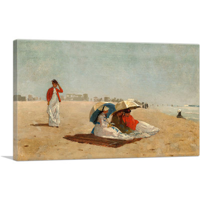 «East Hampton Beach Long Island 1874» par Winslow Homer, reproduction d'art sur toile tendue