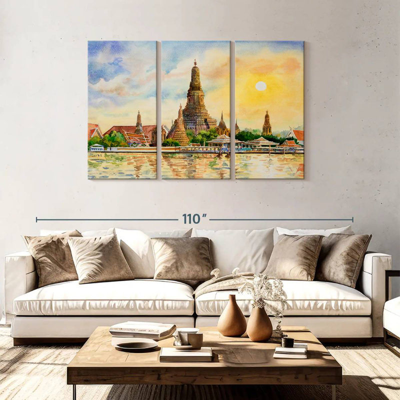 Temple Nicci Wat Arun, H 48 po x l 74 po